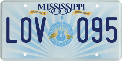 MS license plate LOV095