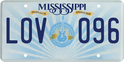 MS license plate LOV096