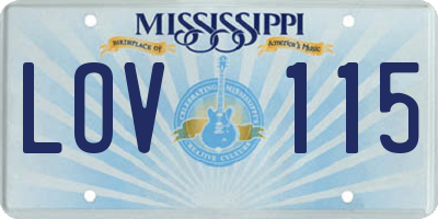 MS license plate LOV115
