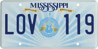 MS license plate LOV119