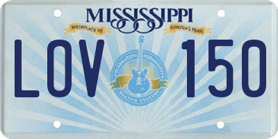 MS license plate LOV150