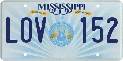MS license plate LOV152