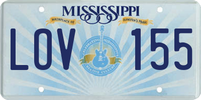 MS license plate LOV155