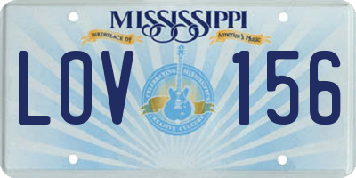 MS license plate LOV156