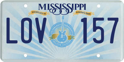 MS license plate LOV157