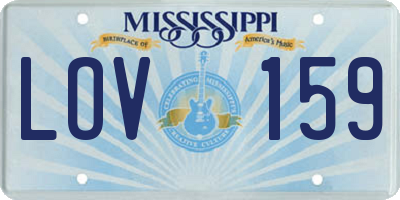 MS license plate LOV159