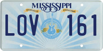 MS license plate LOV161