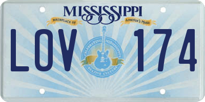 MS license plate LOV174