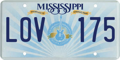 MS license plate LOV175