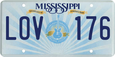 MS license plate LOV176