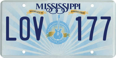 MS license plate LOV177