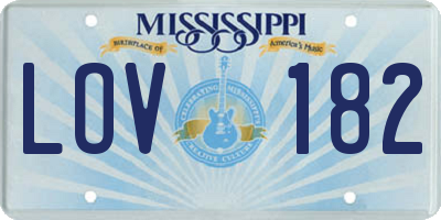 MS license plate LOV182