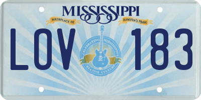 MS license plate LOV183