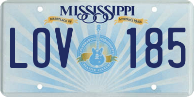 MS license plate LOV185
