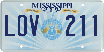 MS license plate LOV211