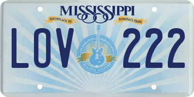 MS license plate LOV222