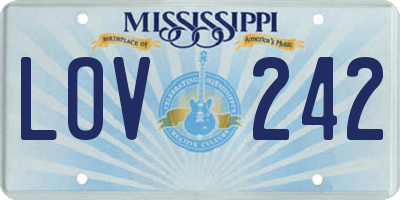 MS license plate LOV242