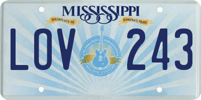 MS license plate LOV243