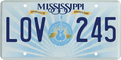 MS license plate LOV245