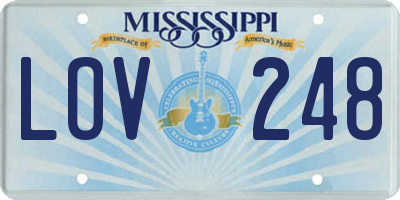 MS license plate LOV248