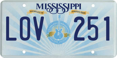 MS license plate LOV251
