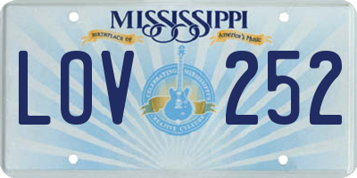 MS license plate LOV252