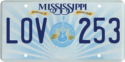 MS license plate LOV253