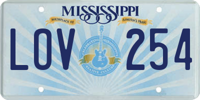 MS license plate LOV254