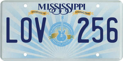 MS license plate LOV256