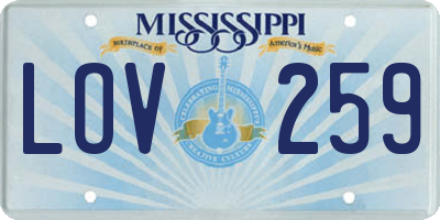 MS license plate LOV259