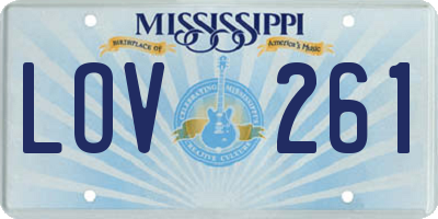 MS license plate LOV261
