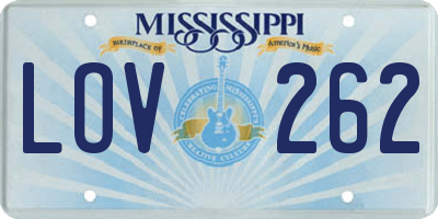 MS license plate LOV262
