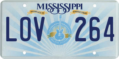 MS license plate LOV264