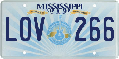 MS license plate LOV266