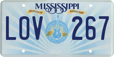 MS license plate LOV267