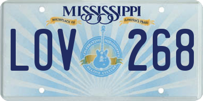 MS license plate LOV268