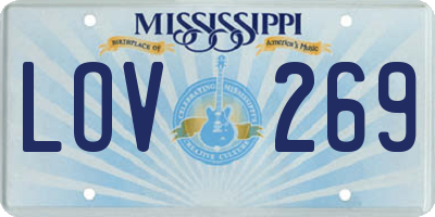 MS license plate LOV269