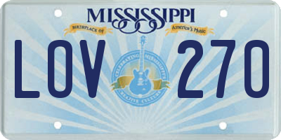 MS license plate LOV270
