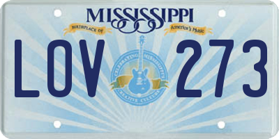 MS license plate LOV273