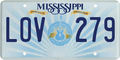 MS license plate LOV279