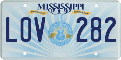 MS license plate LOV282