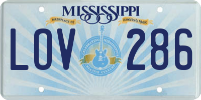 MS license plate LOV286