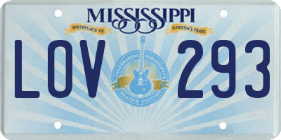 MS license plate LOV293