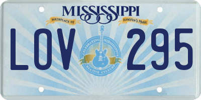 MS license plate LOV295