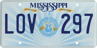 MS license plate LOV297
