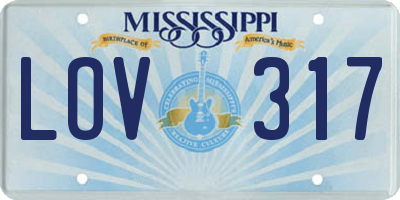 MS license plate LOV317