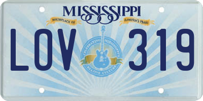 MS license plate LOV319