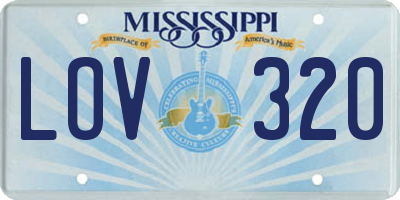 MS license plate LOV320