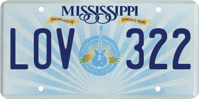 MS license plate LOV322