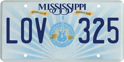 MS license plate LOV325